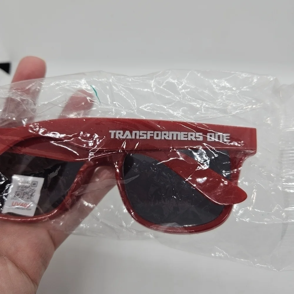 brand new red Transformers One plastic frame sunglasses